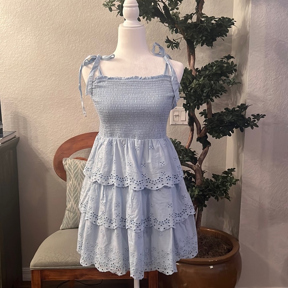 American Eagle By Payless Light Blue Mini Dress